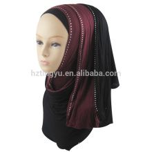 Neueste Mode Frauen tragen Gradienten Rampe Jersey Stein Stretch gedruckt Hijab
